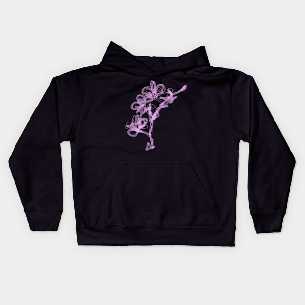 Elegant Purple Orchid Art Kids Hoodie by faiiryliite